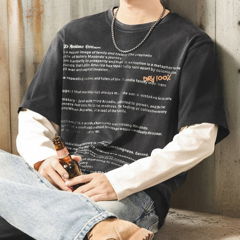 Vintage Style Lettering Long Sleeve T-shirt P1817
