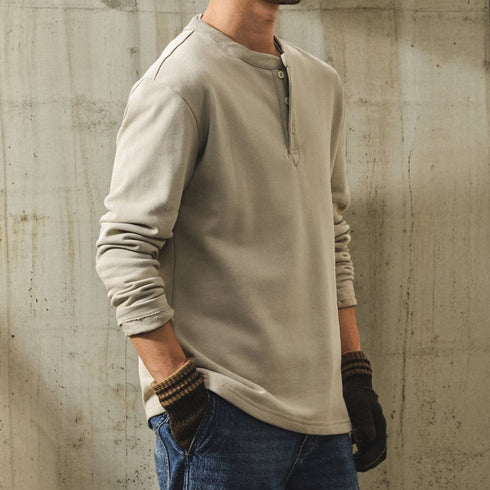 Smooth Henley Basic Long T-shirt P1946