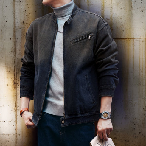 Classic Zip Denim Jacket P1803