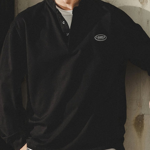 Logo Patch Henley Shirt P1739