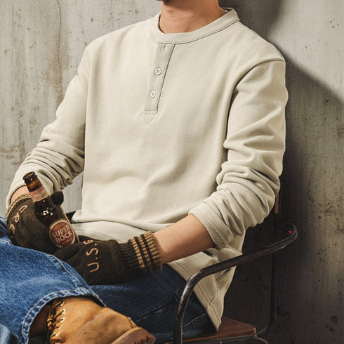 Smooth Henley Basic Long T-shirt P1946