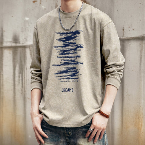 Modern Texture Graphic Long T-shirt P1790