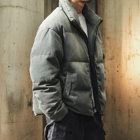 Washed Color Short Down Jacket P1866