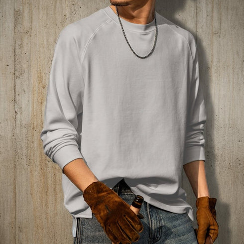 Side Slit Basic Raglan Long T-shirt P1967