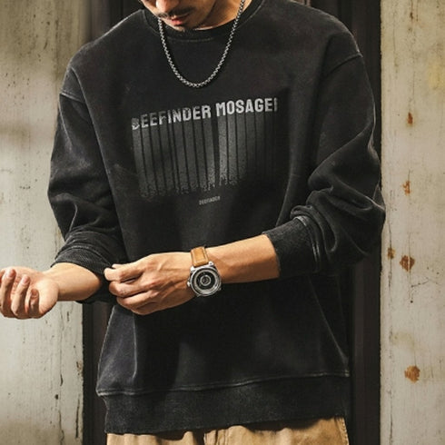 Vintage Font Print Sweat P1597