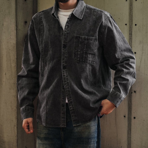 Vintage Like Wash Denim Shirt P1913