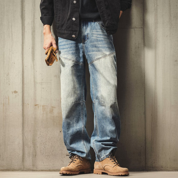 Light Fade Panel Denim Pants P1944