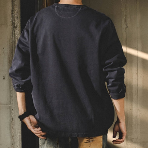【OUTLET/即納】ヘンリーネッククラシック長袖Tシャツ P1738