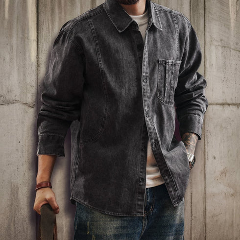 Vintage Like Wash Denim Shirt P1913