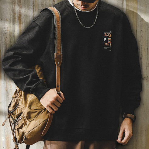 Minimal Logo Print Sweatshirt P1616