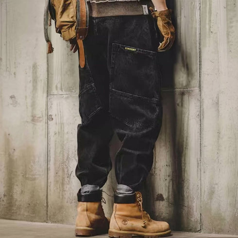 Utility Pocket Work Denim Pants P0788