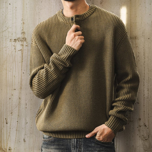 Henley Neck Knit Sweater P1650
