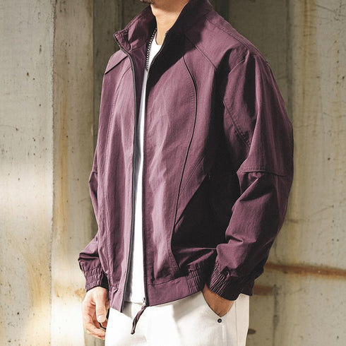 Minimal Design Stand Collar Jacket P1854