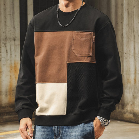 Color Block Panel Crew Sweatshirt P1823