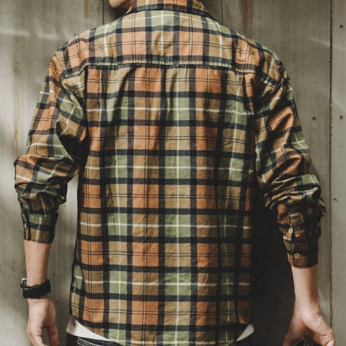 Classic Color Tartan Check Long Sleeve Shirt P1676