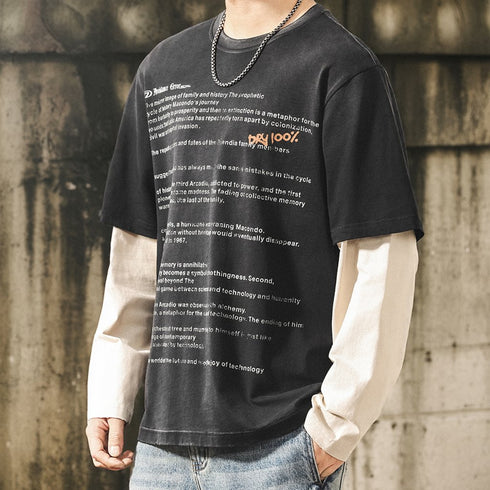 Vintage Style Lettering Long Sleeve T-shirt P1817