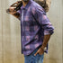Dusty Purple Check Long Shirt P1964