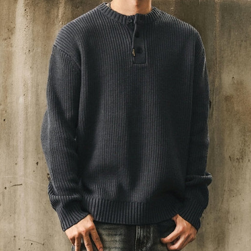 Henley Neck Knit Sweater P1650