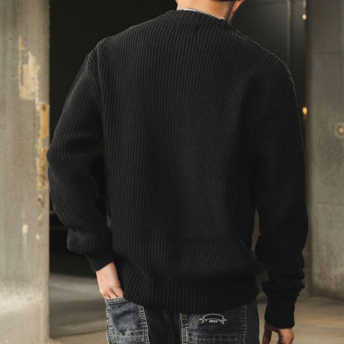 Henley Neck Knit Sweater P1650
