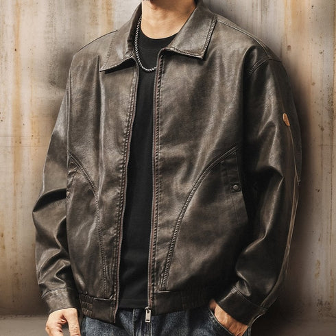 Vintage Leather-Like Jacket P1882