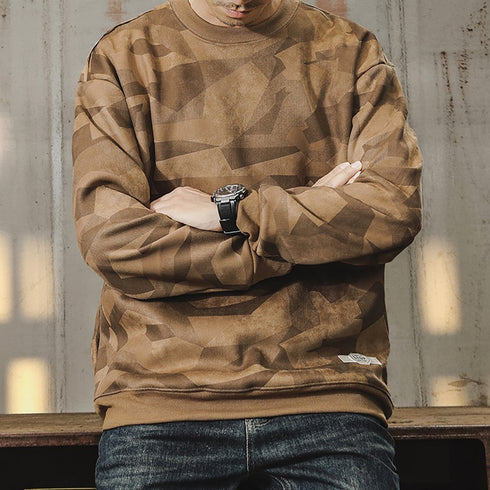 Camouflage Pattern Loose Fit Sweatshirt P1713