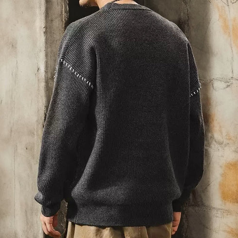 【OUTLET/即納】クラフトステッチ ラグランニットセーター P1158