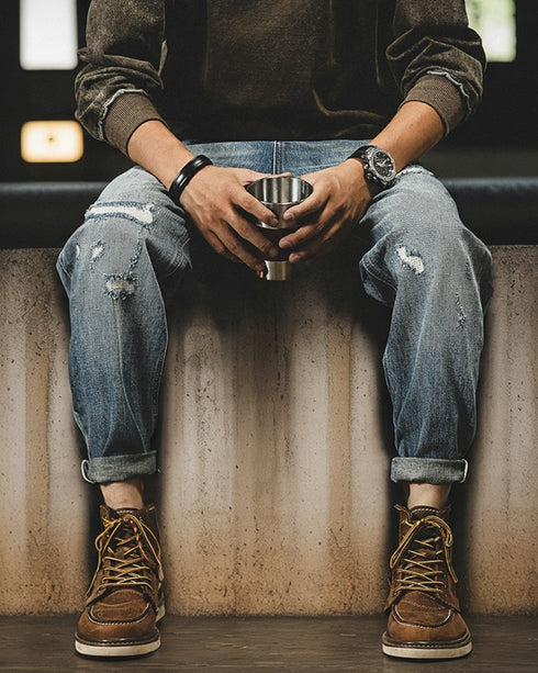 Crash Patch Denim Pants P1537