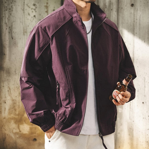 Minimal Design Stand Collar Jacket P1854