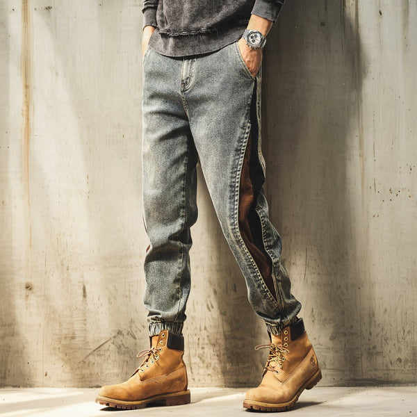 Two-Tone Stitch Work Jogger Pants P1814