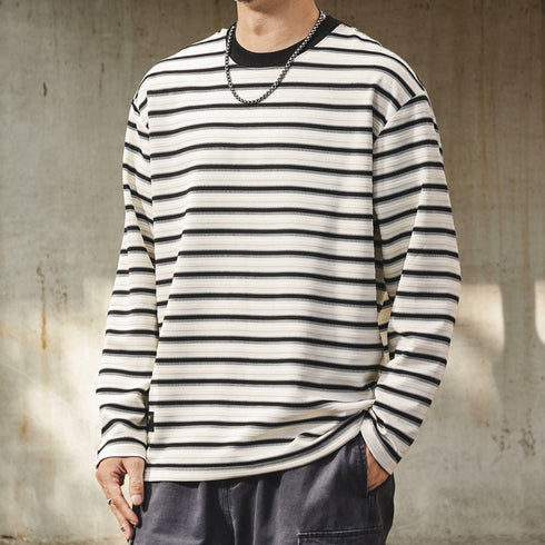 Border Crew Neck Long Tee P1686