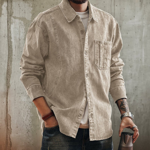 Vintage Like Wash Denim Shirt P1913