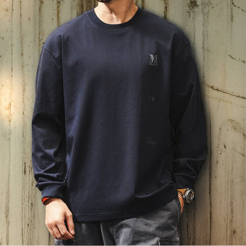 Small Letter Art Message Long Sleeve T-Shirt P1358