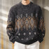 Geometric Pattern Nordic Knit Sweater P1852