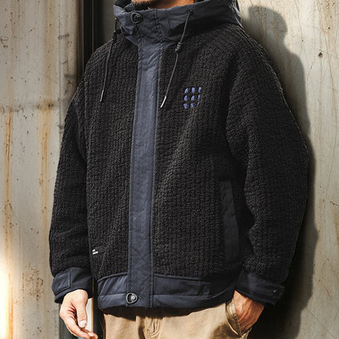 Two-Tone Design Hood Jacket P1873