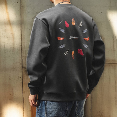 【OUTLET/即納】カラフルフェザーバックプリントスウェット P1837