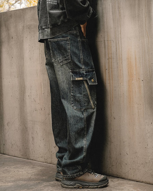Side Pocket Cargo Denim Jeans P1543