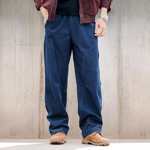 Panel Design Wide Line Sweatpants P1968