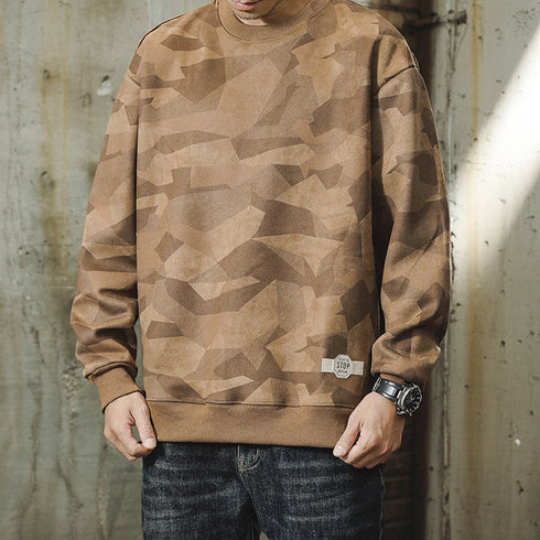 Camouflage Pattern Loose Fit Sweatshirt P1713