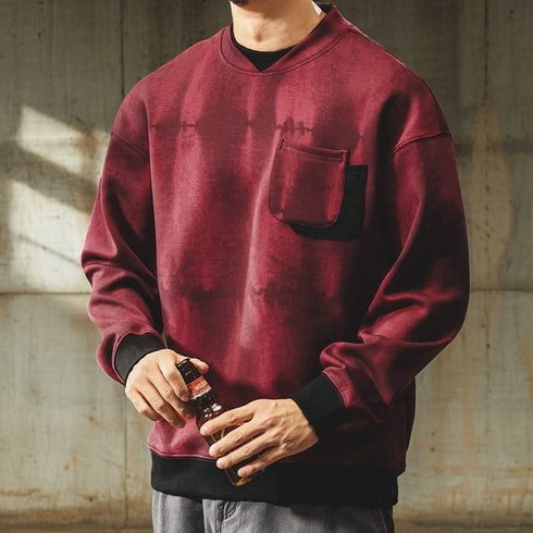 Relax Silhouette Pocket Crewneck Sweatshirt P1849