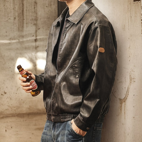 Vintage Leather-Like Jacket P1882