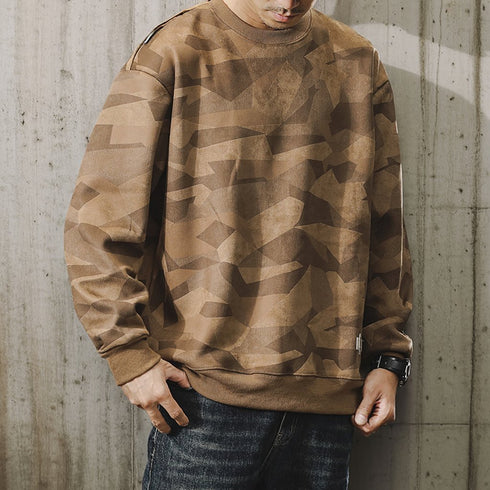 Camouflage Pattern Loose Fit Sweatshirt P1713