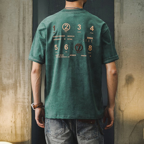 【OUTLET/即納】ナンバーアートバックプリント半袖Tシャツ P0890