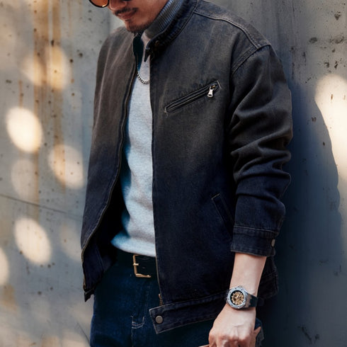 Classic Zip Denim Jacket P1803