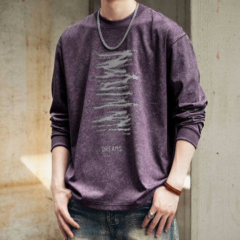 Modern Texture Graphic Long T-shirt P1790