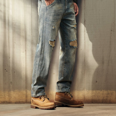 Damaged Wash Relax Jeans P1773