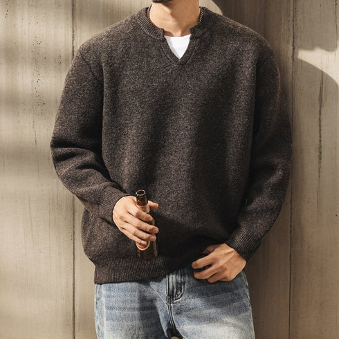 Classic Fit Key Neck Long Knit P1915