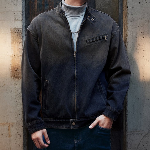 Classic Zip Denim Jacket P1803