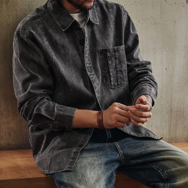 Vintage Like Wash Denim Shirt P1913