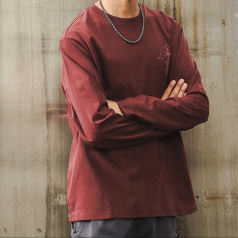 Simple Line Motif Long Sleeve T-Shirt P1602