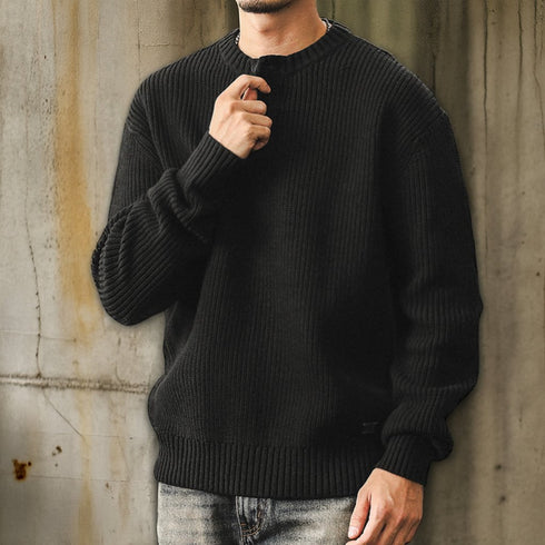 Henley Neck Knit Sweater P1650